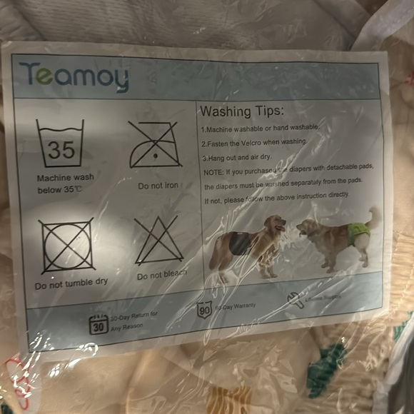 Reusable Dog Diaper XL Teamoy 4 pkg - Picture 3 of 4